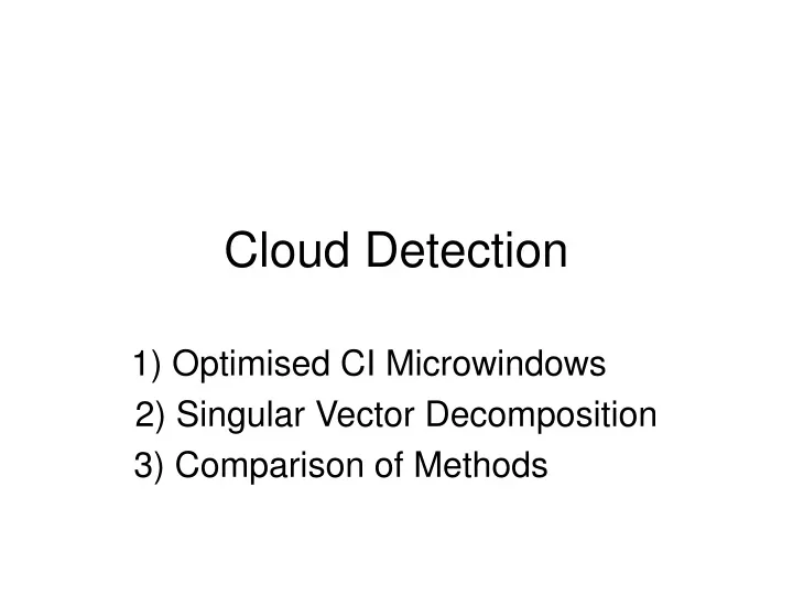 cloud detection