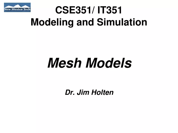 cse351 it351 modeling and simulation