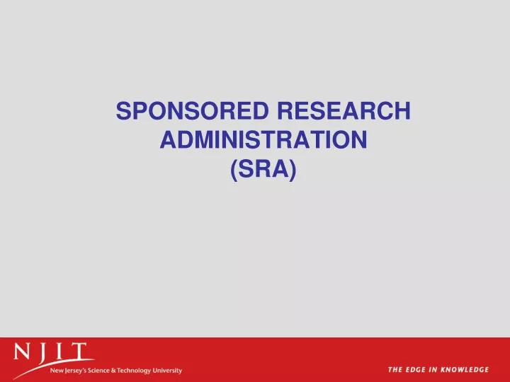 sponsored research administration sra