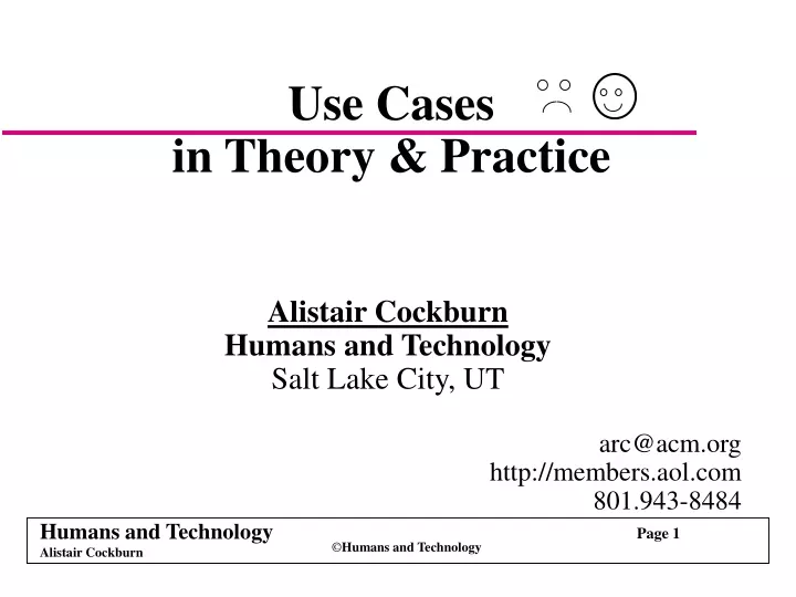 use cases in theory practice