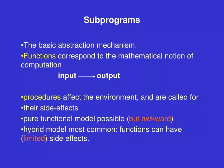 subprograms