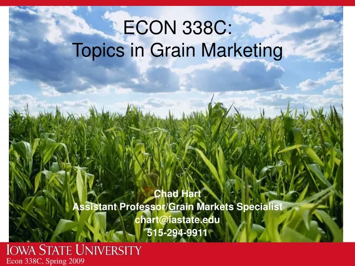 econ 338c topics in grain marketing