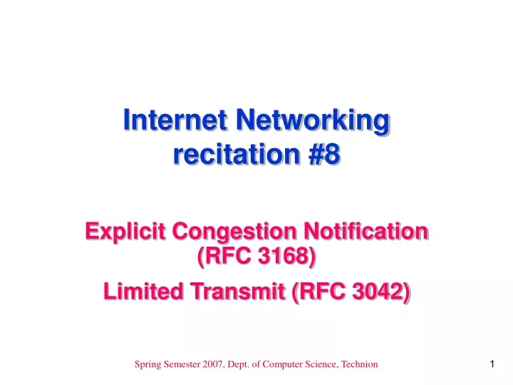 internet networking recitation 8