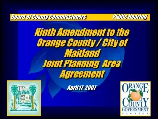 Ninth Amendment to the Orange County / City of Maitland Joint Planning  Area Agreement