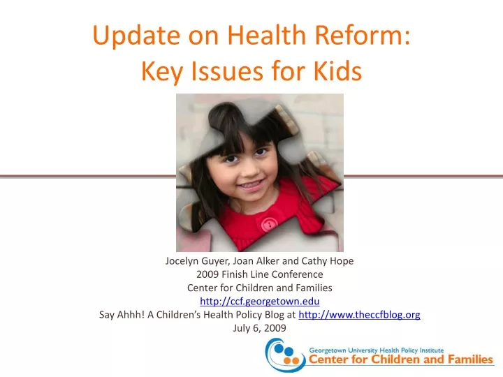 update on health reform key issues for kids