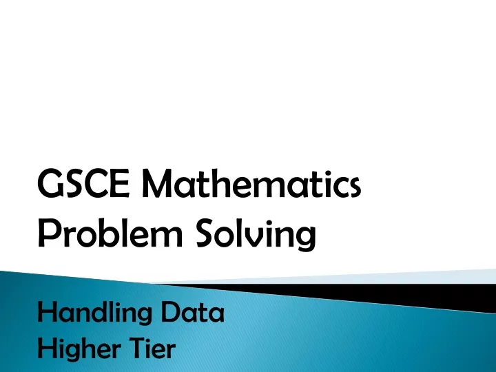 gsce mathematics problem solving handling data