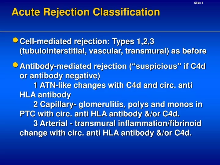 acute rejection classification