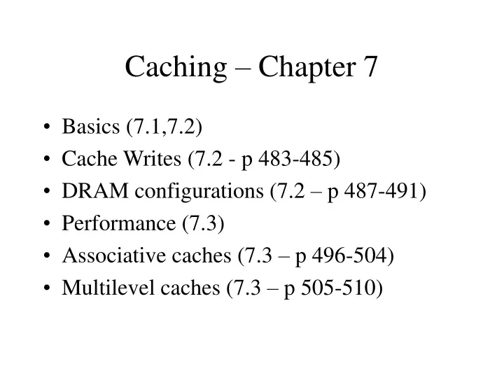 caching chapter 7
