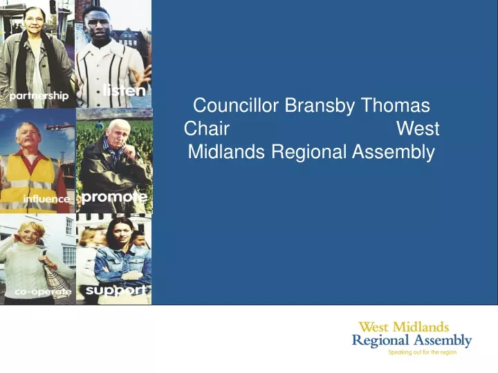 councillor bransby thomas chair west midlands regional assembly