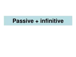 Passive + infinitive