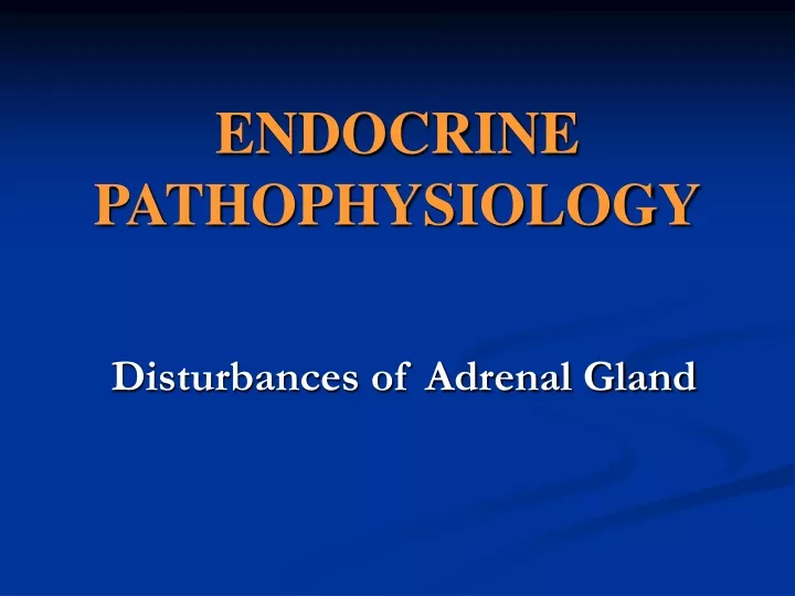 endocrine pathophysiology