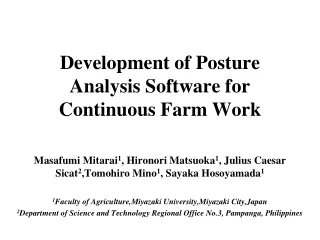 Development of Posture Analysis Software for Continuous Farm Work