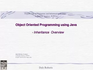Object Oriented Programming using Java -  Inheritance  Overview
