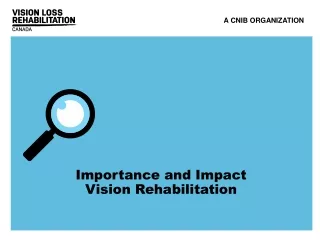 Importance and Impact  Vision Rehabilitation