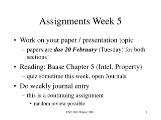 Assignments Week 5