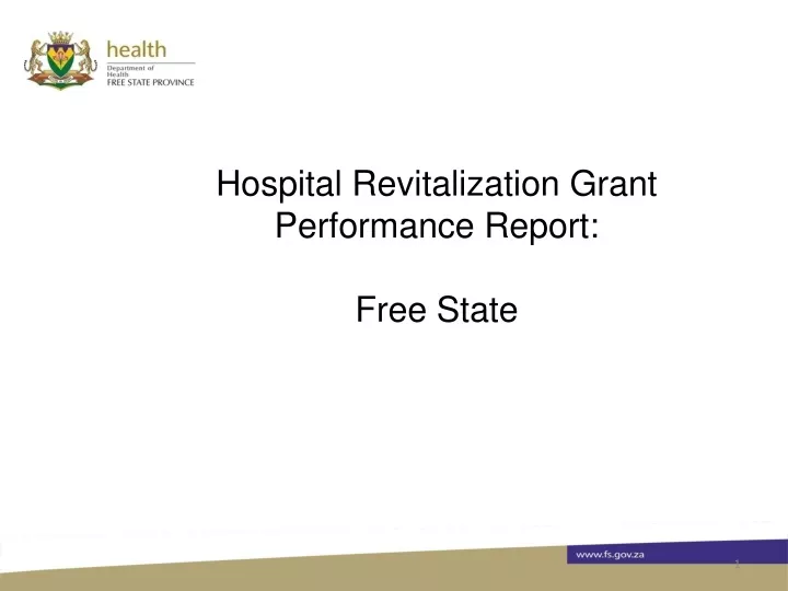 hospital revitalization grant performance report
