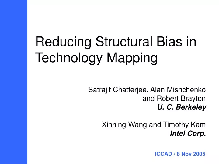 reducing structural bias in technology mapping