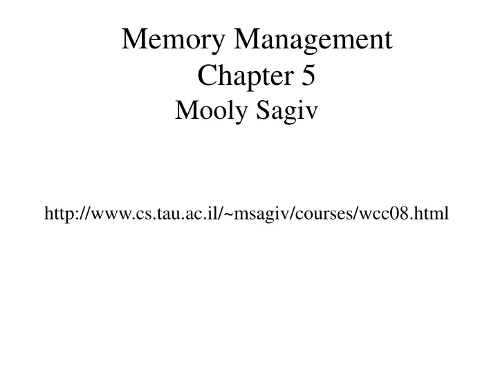 memory management chapter 5