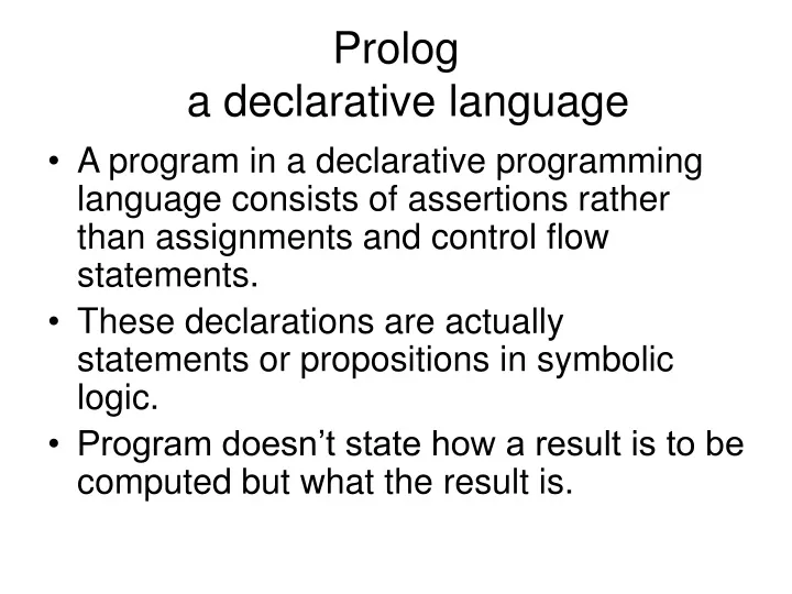 prolog a declarative language