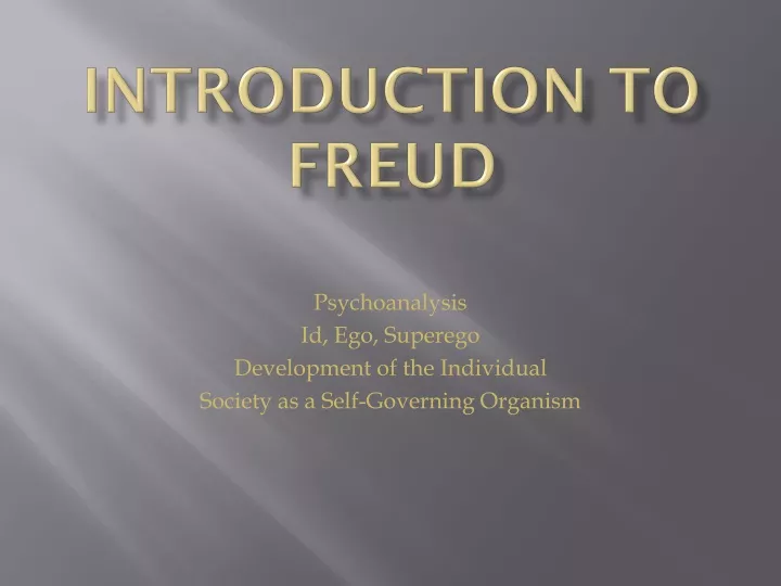 introduction to freud