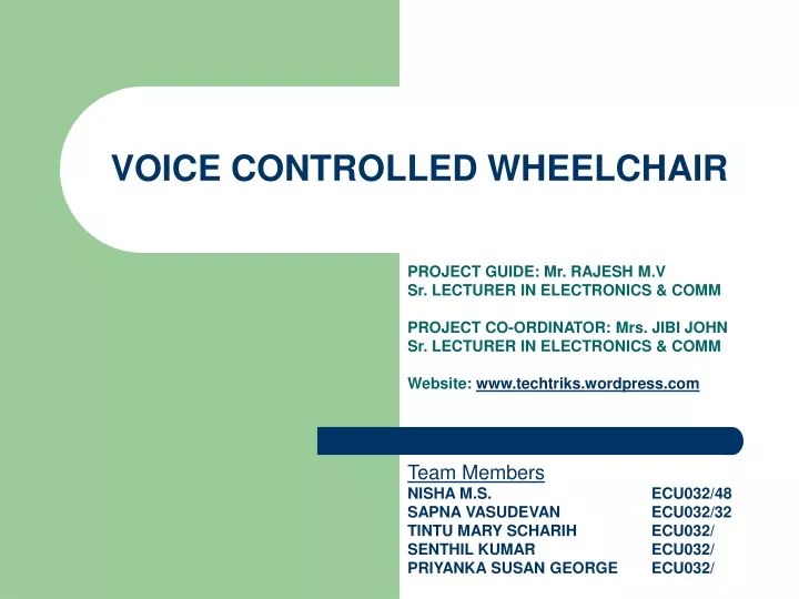 voice controlled wheelchair