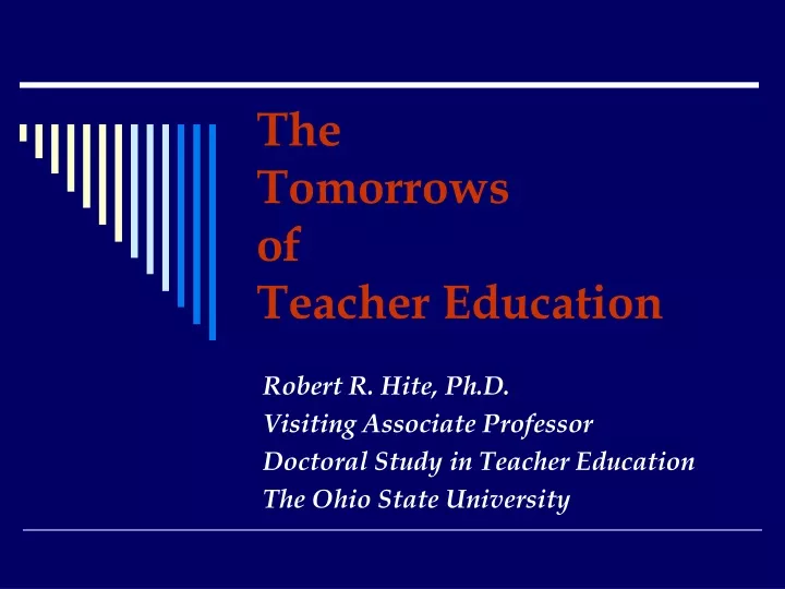 the tomorrows of teacher education