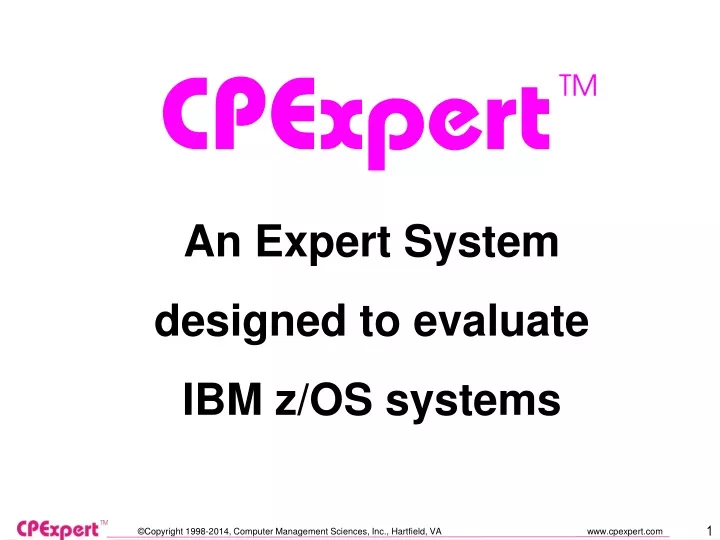 an expert system designed to evaluate