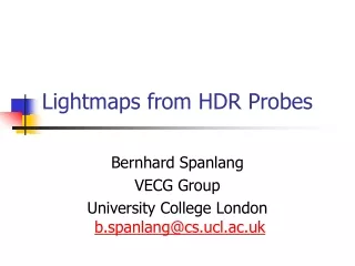 Lightmaps from HDR Probes