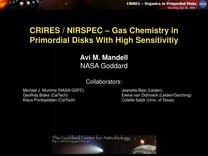 crires nirspec gas chemistry in primordial disks