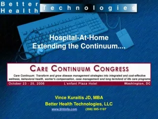 Hospital-At-Home Extending the Continuum....