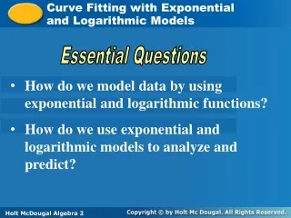 Curve Fitting with Exponential  and Logarithmic Models