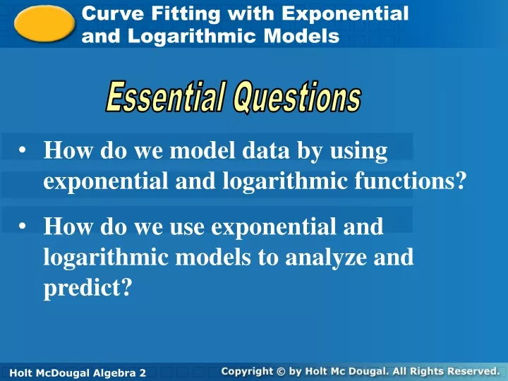 curve fitting with exponential and logarithmic