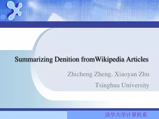 Summarizing Denition fromWikipedia Articles