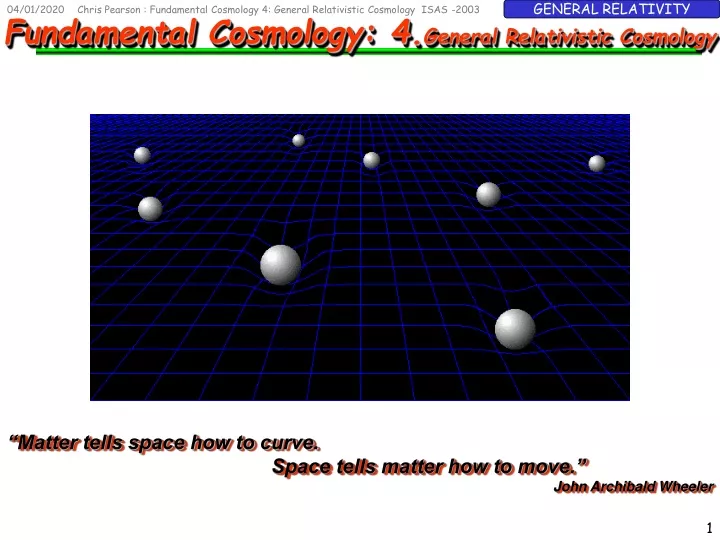 chris pearson fundamental cosmology 4 general