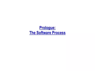 Prologue: The Software Process