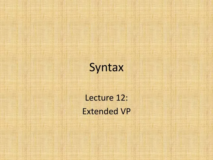 syntax