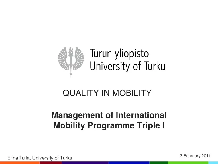 quality in mobility