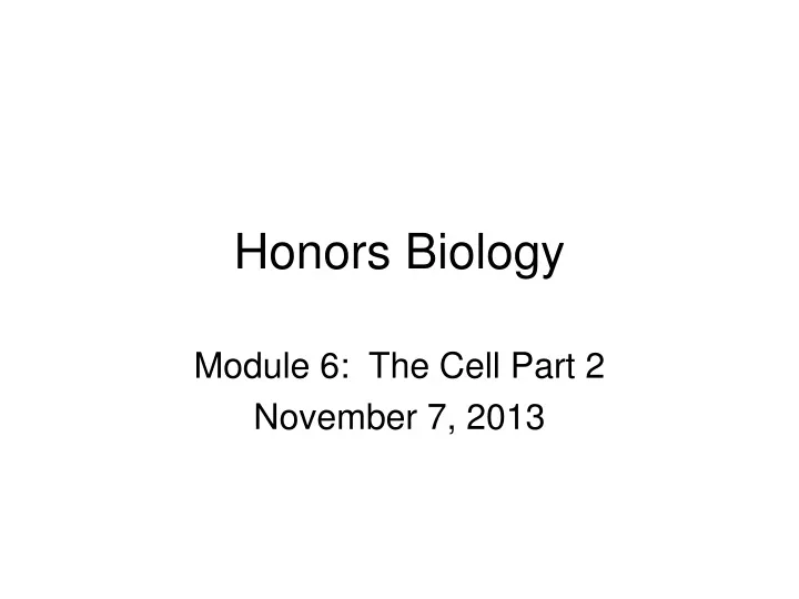 honors biology