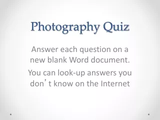 Photography Quiz