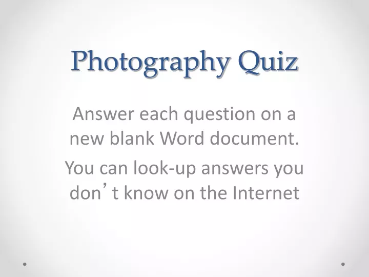 photography quiz