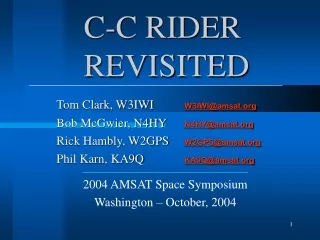C-C RIDER  REVISITED