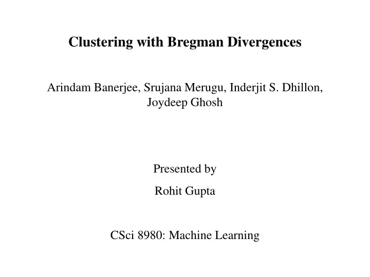 clustering with bregman divergences arindam