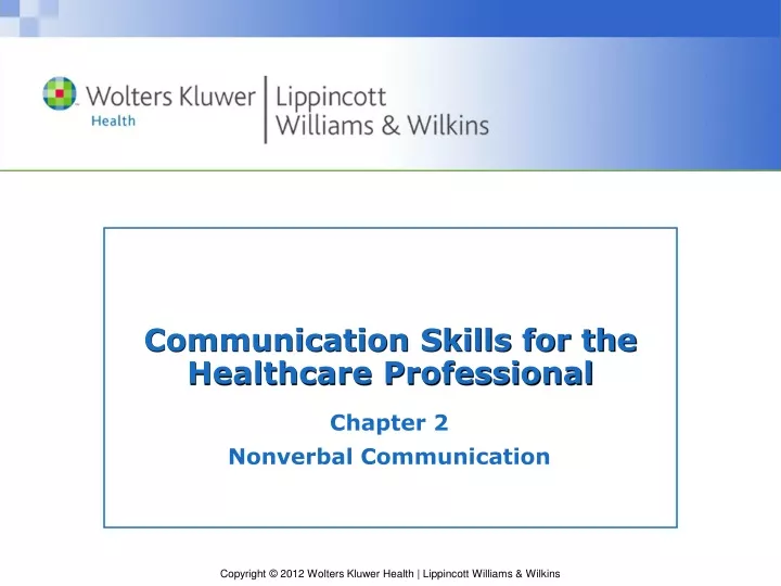 communication skills for the healthcare professional