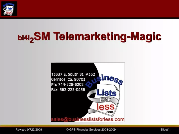 bl4l 2 sm telemarketing magic