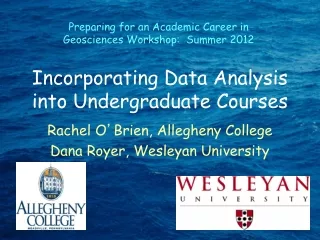 Incorporating Data Analysis into Undergraduate Courses