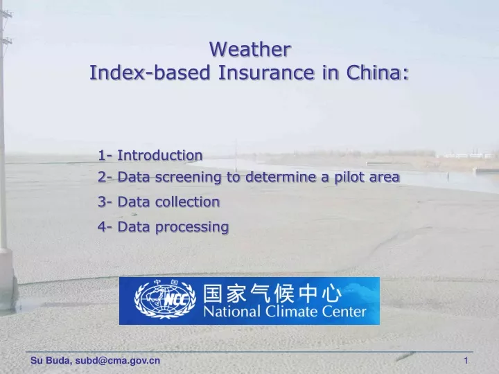 weather index based insurance in china