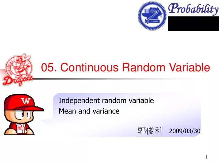 independent random variable mean and variance 2009 03 30