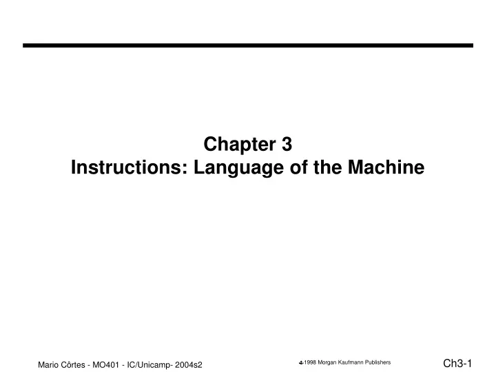 chapter 3 instructions language of the machine