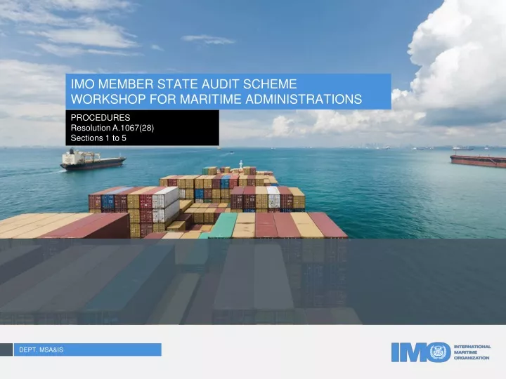 imo member state audit scheme workshop for maritime administrations