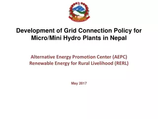 Development of Grid Connection Policy for Micro/Mini Hydro Plants in Nepal